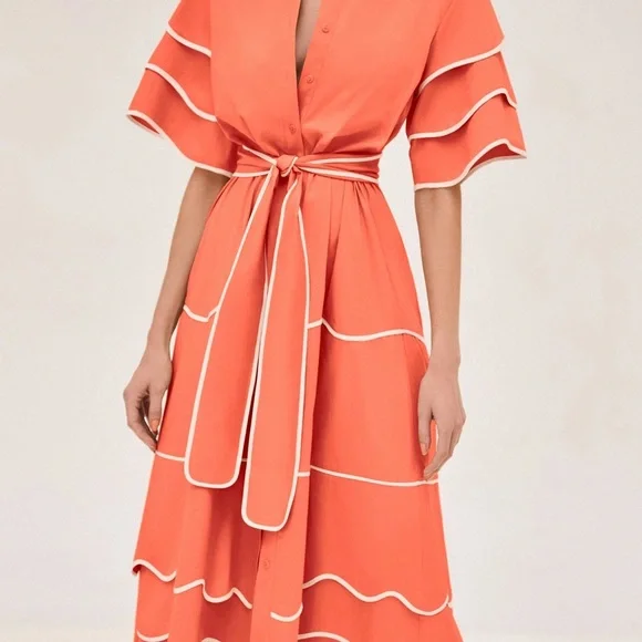 knee length dresses for ladies Alexis Midi Dress, in Rose Gold Luxe Satin, Size: Small | Show Me Your Mumu